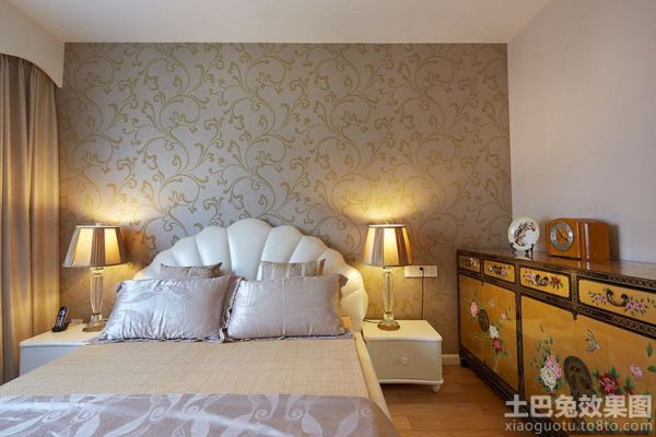 现代卧室墙面壁纸图片