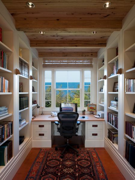 美式现代装修设计书房效果图