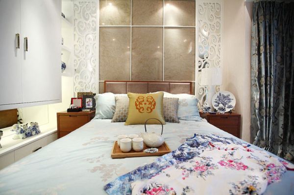 新中式风格家装卧室色彩图片