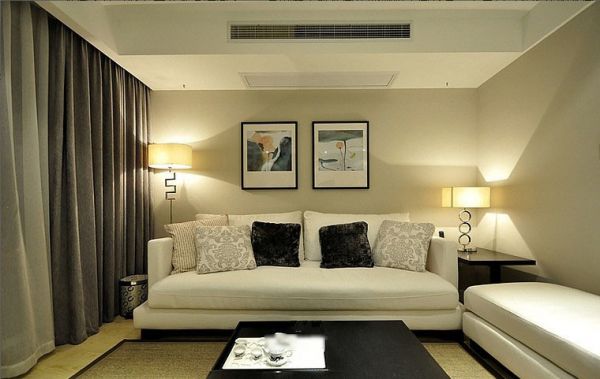 新中式家装一室一厅户型公寓装修效果图大全