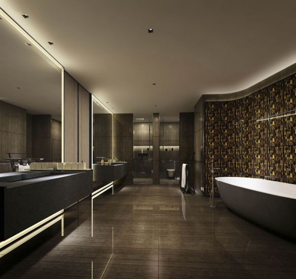 郑中设计作品_通盈中心复式公寓室内浴室设计