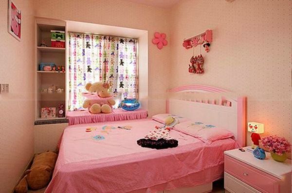 简约粉色儿童房装修图片