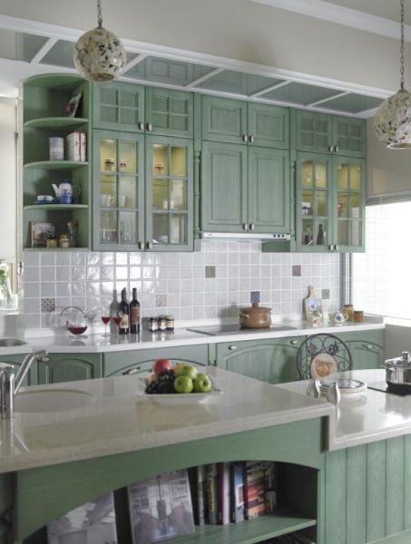 绿色家装厨房橱柜图片