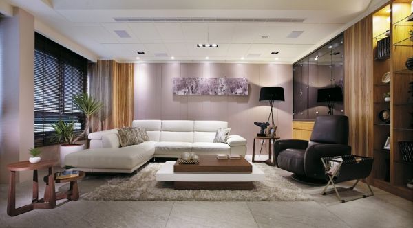 现代家庭客厅设计实景图