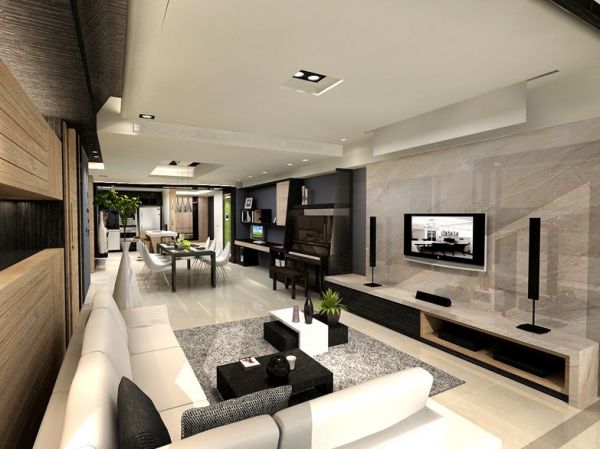 130平米现代风格家居客厅装修效果图