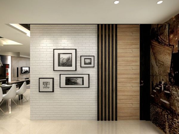 130平米现代风格家居相片墙装修效果图