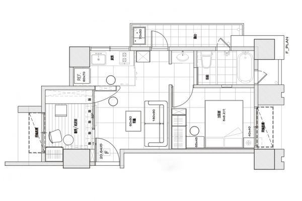 45平现代风格公寓室内平面图片