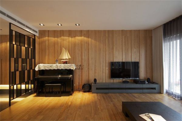 现代原木装修两居室展示