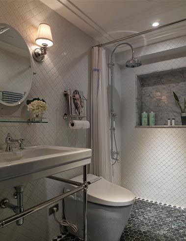 几何瓷砖，拼贴出独属于卫生间的私人风格。