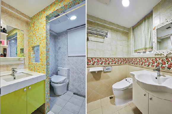 厕所也是根据卧室的风格来设计的。