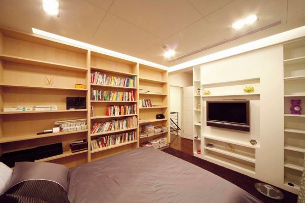 美式卧室书房一体设计