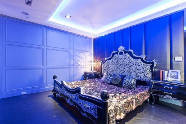 欧式古典蓝色卧室装修