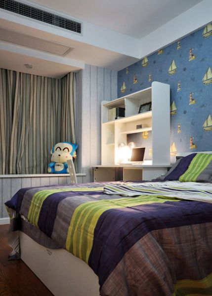 现代紫蓝色儿童房装修设计