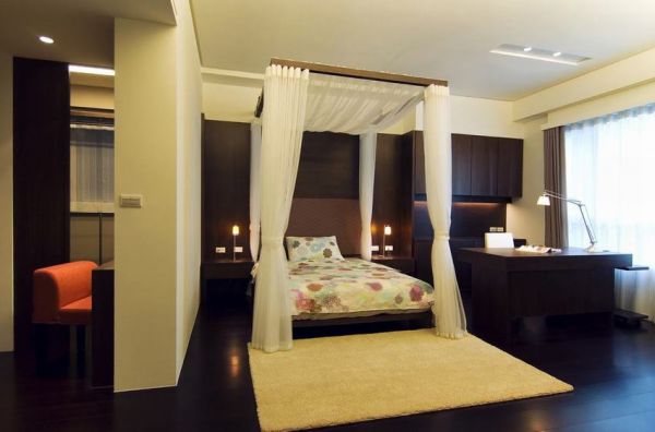 中式现代卧室室内设计效果图