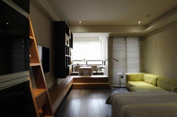 现代日式公寓客厅装修图片