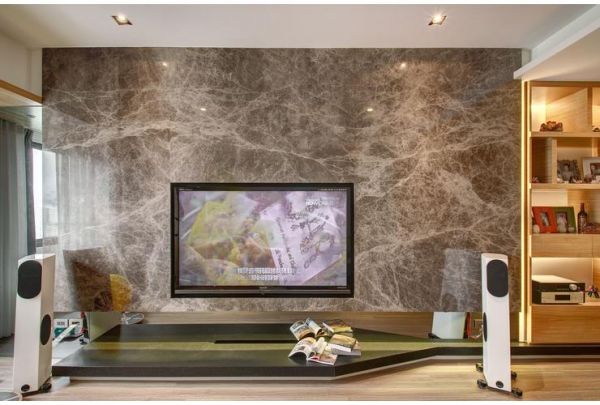 现代风格大理石电视背景墙装饰效果图