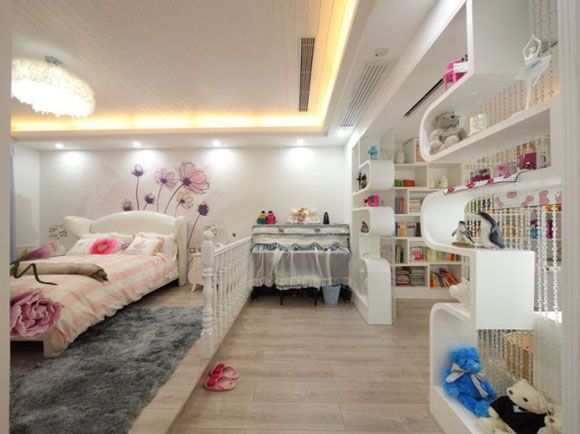 简约清新的儿童房设计，收纳功能强，简单而巧妙的设计给小朋友一个快乐轻松简单的成长环境。
