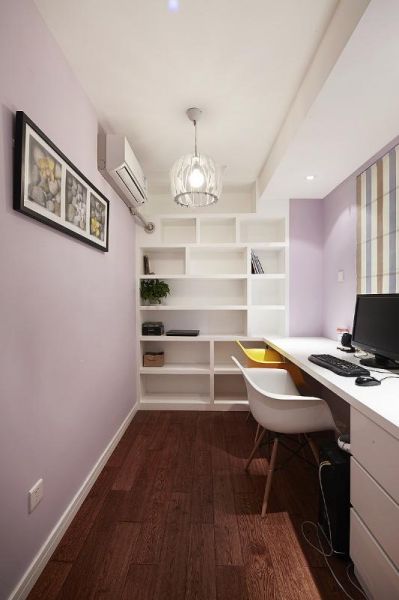现代粉紫色书房装修案例