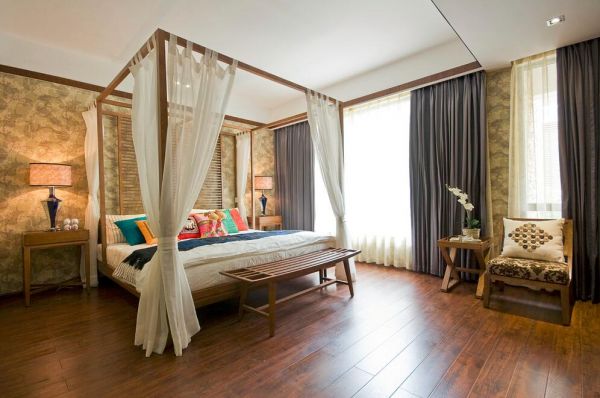 自然东南亚风格卧室装修案例
