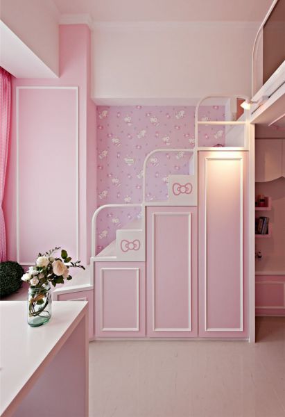 装修设计粉色室内楼梯效果图