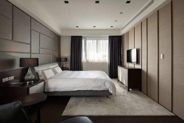 现代别墅设计室内卧室效果图