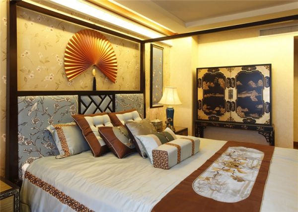 中式家居时尚卧室效果图