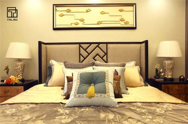 中式设计卧室床头灯图