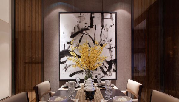 中式现代餐厅室内设计效果图欣赏