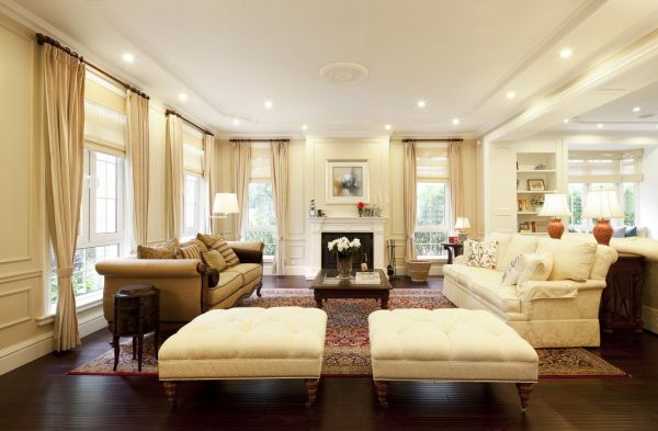 豪华古典美式客厅装修布置