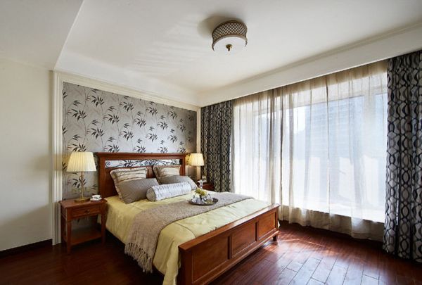 美式卧室房间设计效果图片