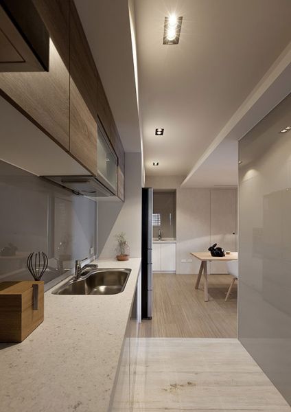 极简风格公寓厨房设计效果图