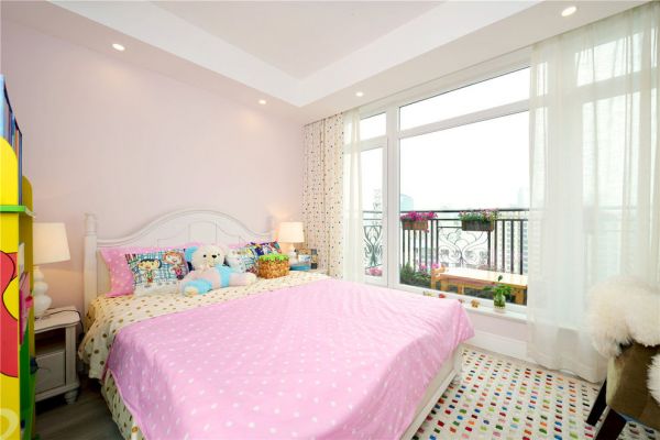 美式粉色儿童房设计