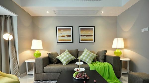 清新绿色客厅沙发设计