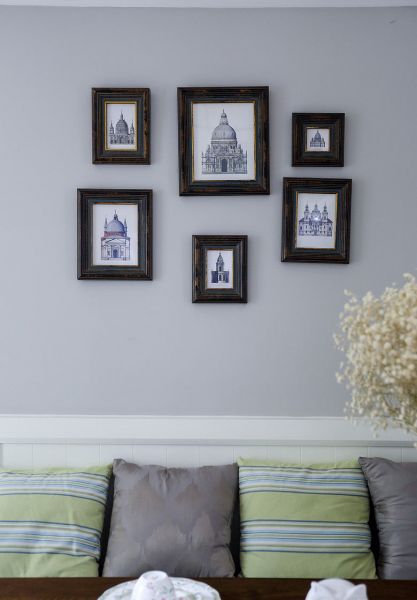 美式家装照片墙室内效果图