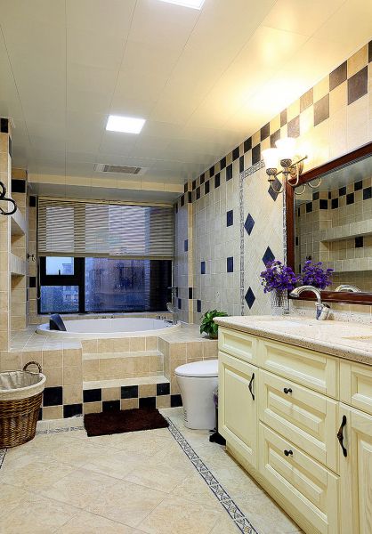 美式现代别墅室内卫生间设计效果图