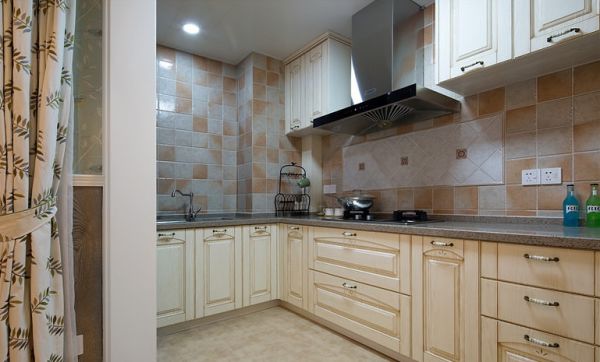 美式室内厨房家居装饰设计效果图