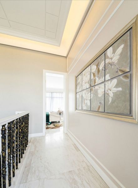 现代奢华别墅室内走廊窗户效果图片