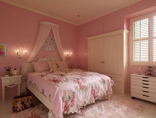 田园设计粉色卧室欣赏