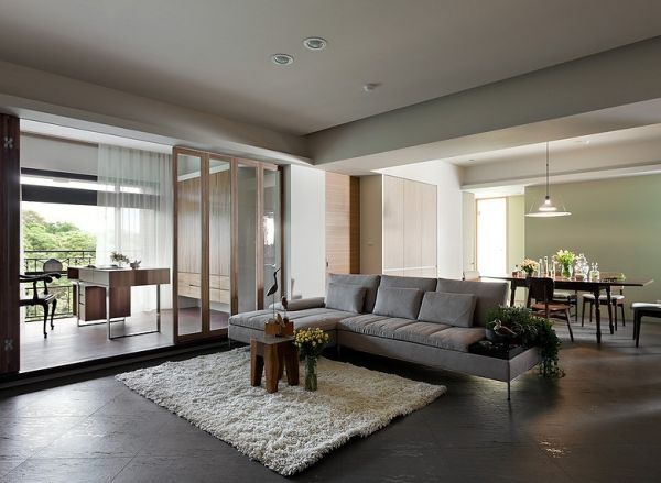 极简现代风格设计三居室效果图