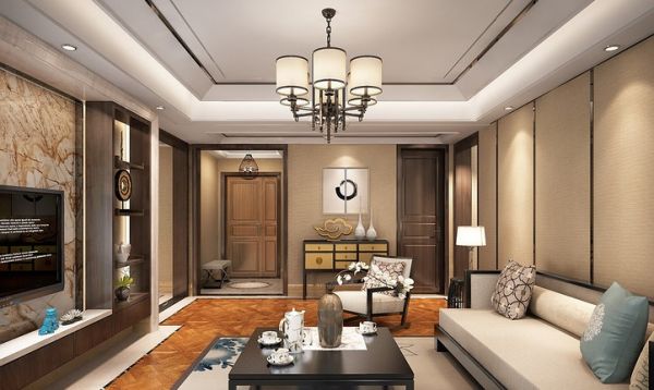 新中式风格三居室装修效果图片