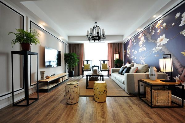 时尚现代新中式客厅装饰案例