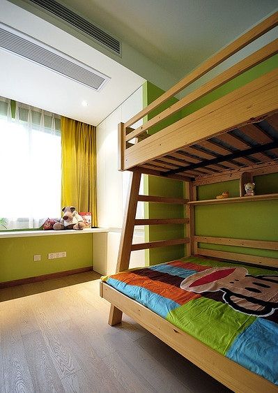现代绿色儿童房家装案例
