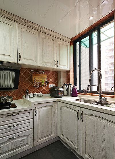 美式复古厨房设计装修效果图欣赏