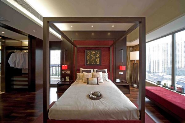 古典简中式卧室装潢布置