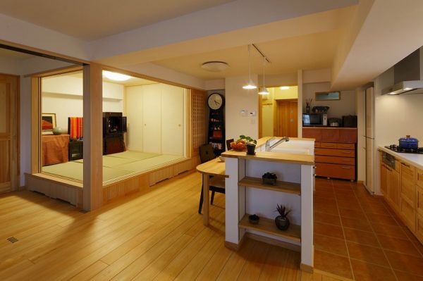 暖色系设计日式一居室效果图