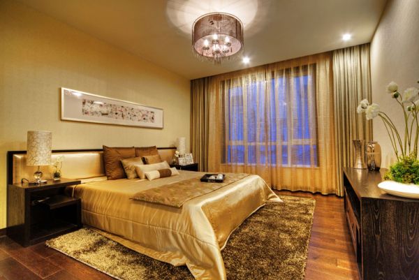 现代奢华新中式卧室装饰