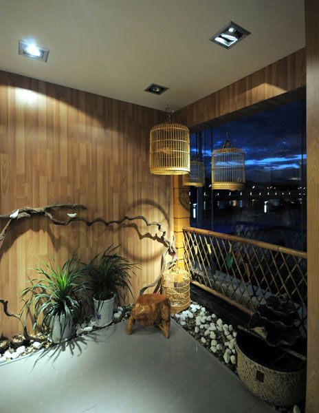 古朴新中式阳台装饰设计