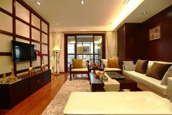 东南亚装修设计三居客厅电视背景墙