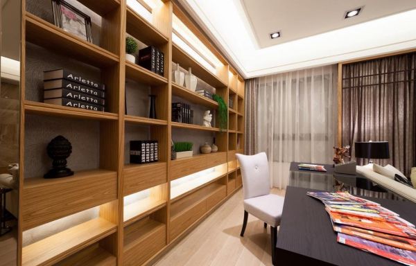 日式风格室内书房装饰设计效果图