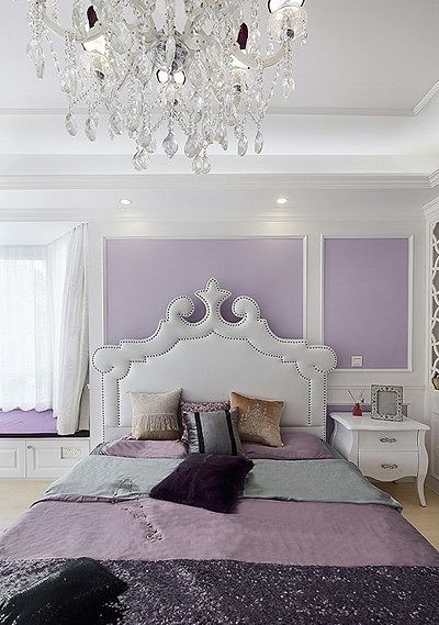 紫色简欧风格卧室装饰